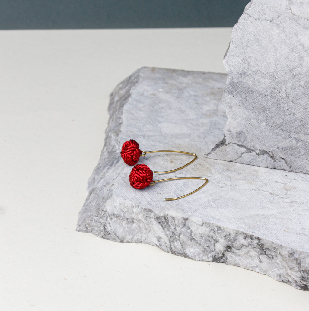 Boucles d'oreilles Beldi - Rouge